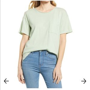 Madewell Softfade Cotton Oversized Pocket Tee Sunfaded Mint